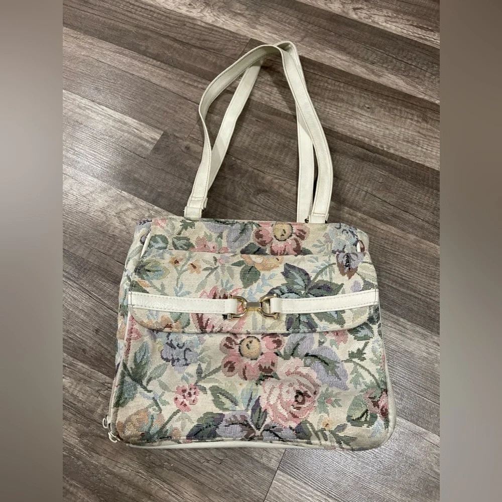 Vintage roses tapestry shoulder bag cottagecore shabby chic kawaii Lolita bag